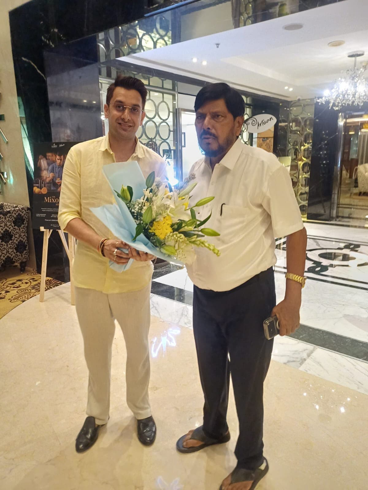 Jatin Parashar with a senior colleague at an evening reception